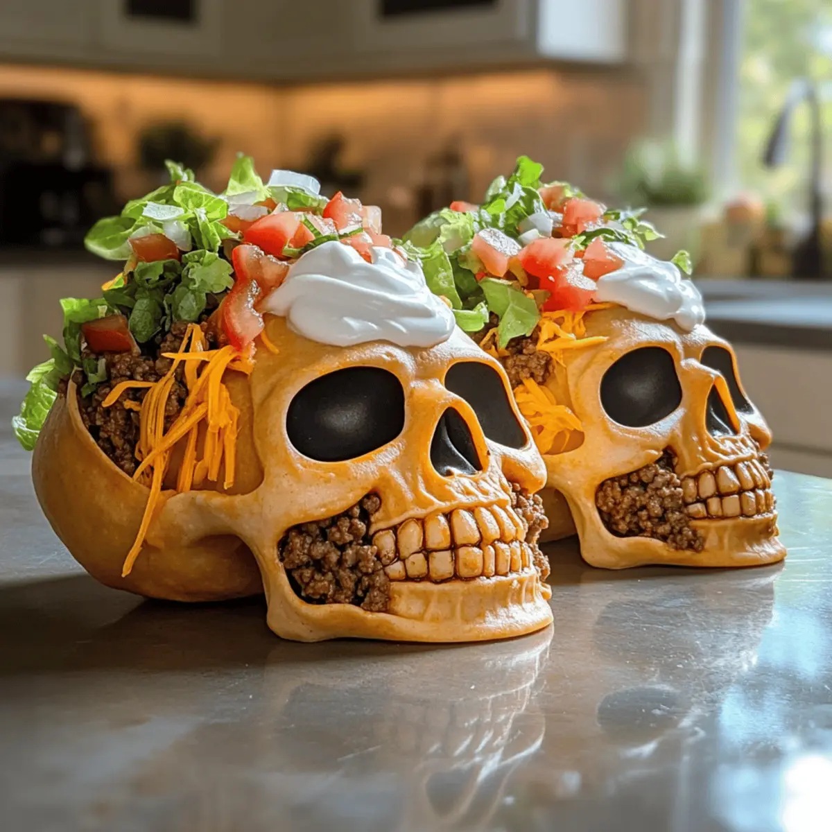 Monster Taco Schädel Vorspeise für Halloween feiern