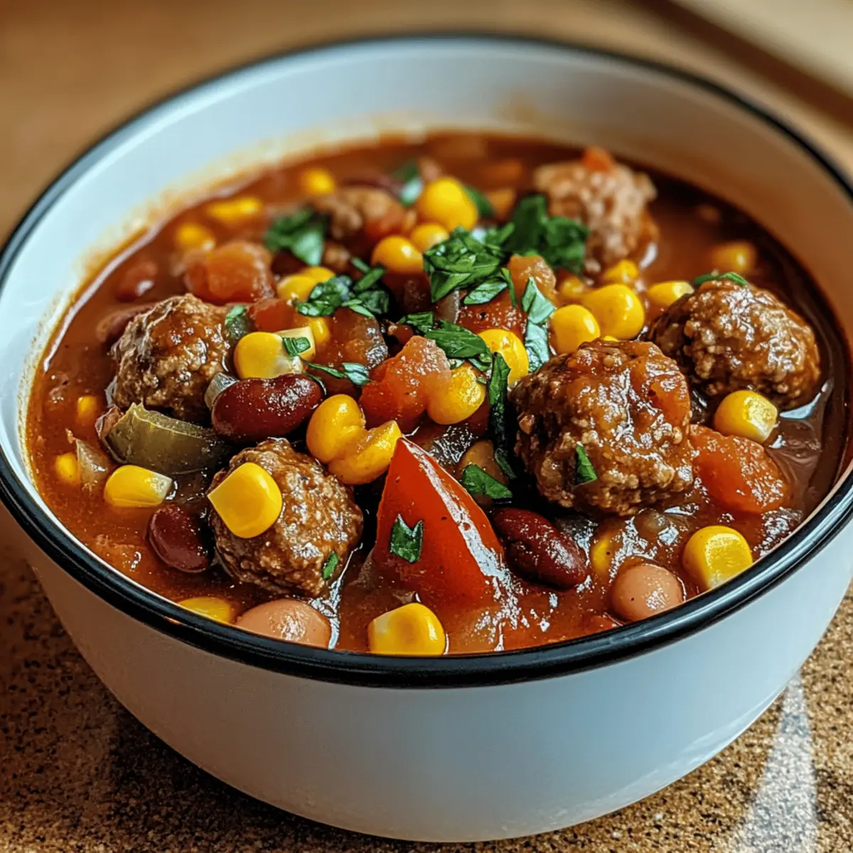 Herzhafter Hackbällchen-Eintopf mit Paprika genießen