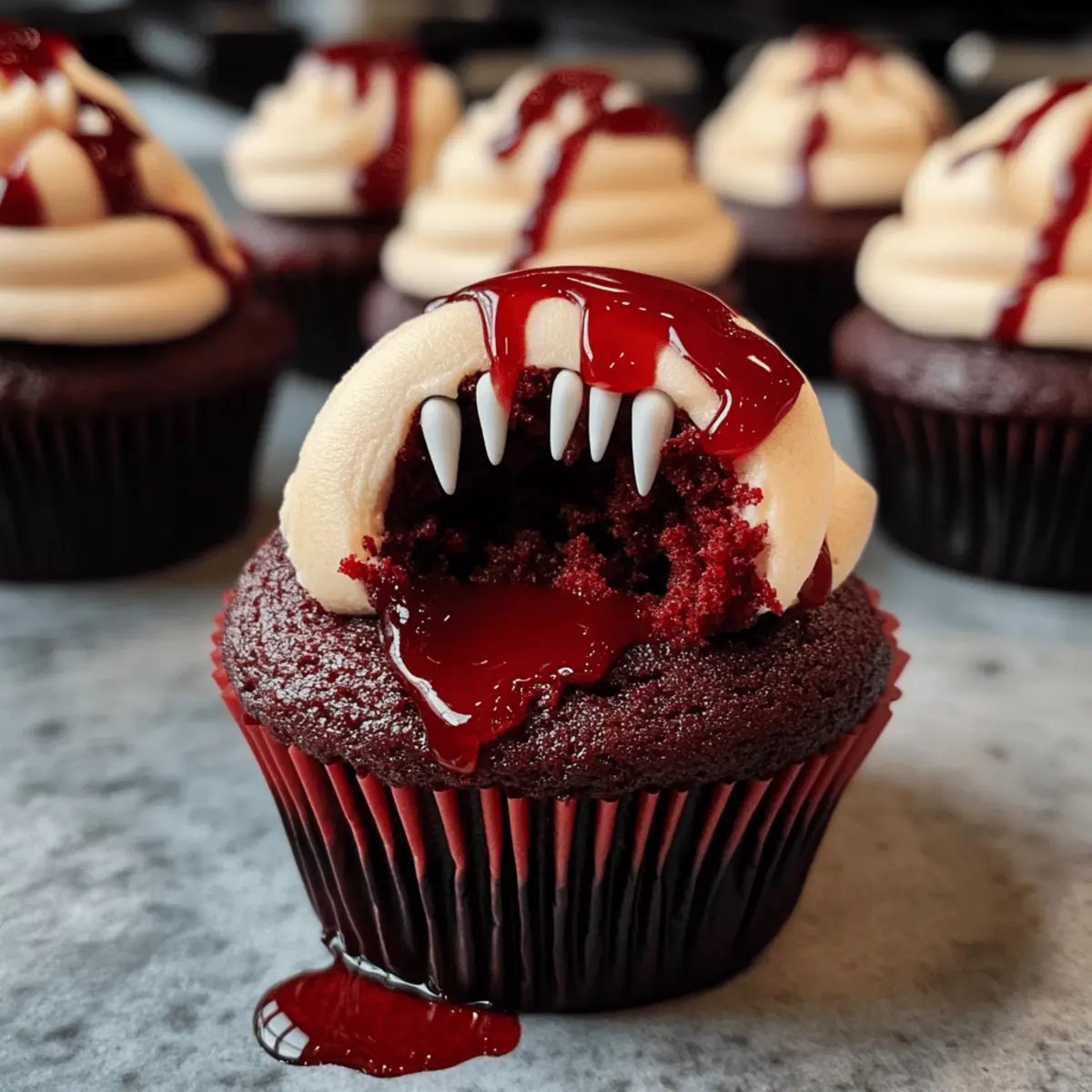 Vampirbiss Halloween Cupcakes für unvergessliche Grusel-Feiern
