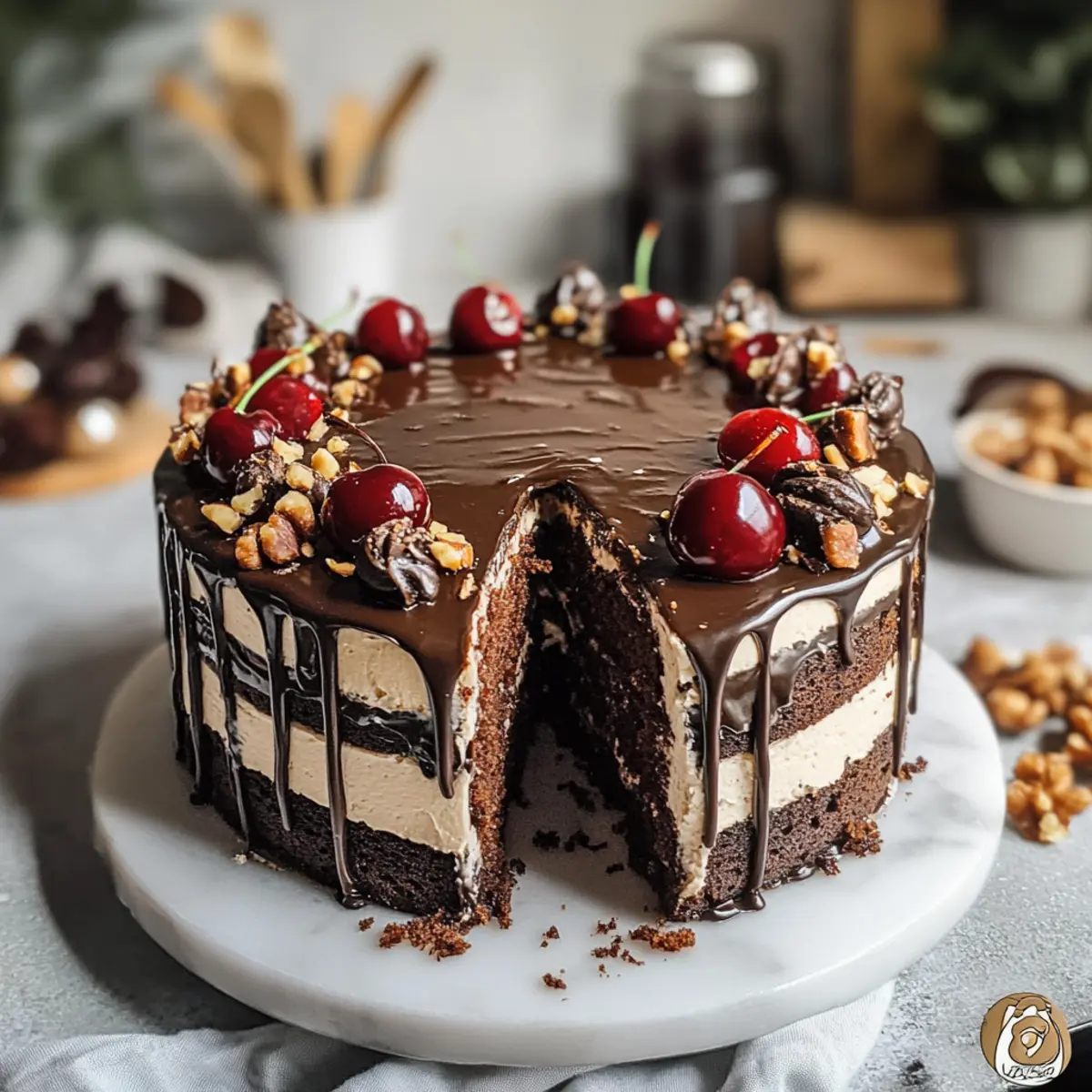 Lebkuchen Torte mit Kirschen für festliche Anlässe