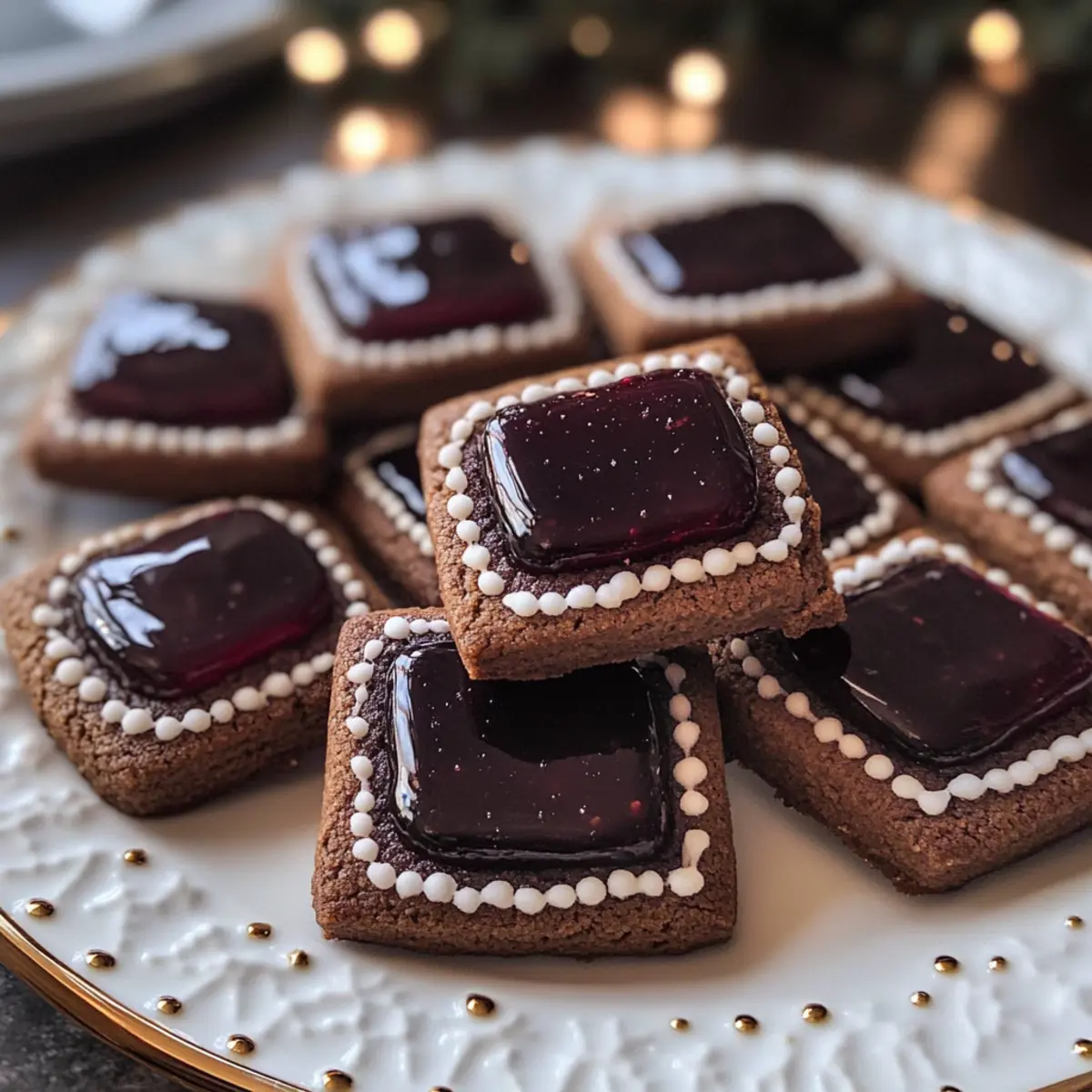 Schoko Gewürzplätzchen mit Glühweingelee für die Weihnachtszeit