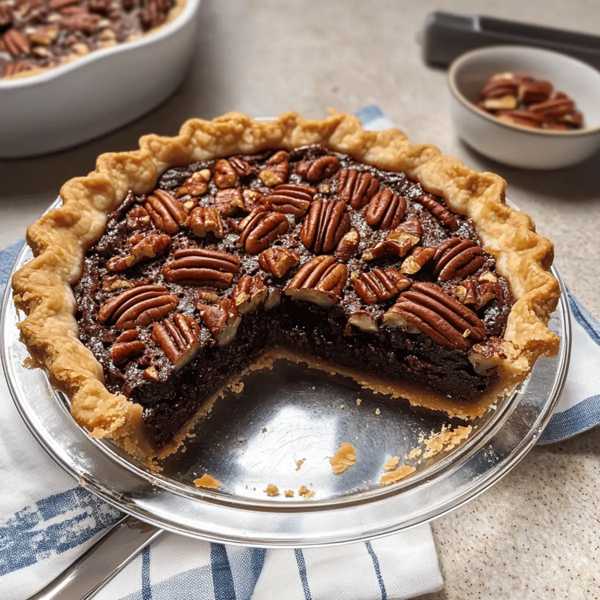 Gooey Brownie-Pekannusskuchen zum Verlieben