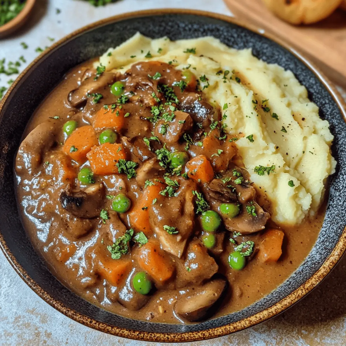 Pilzgulasch Rezept mit Kartoffelpüree für Glücksmomente