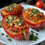 Gefüllte Spitzpaprika mit roten Linsen