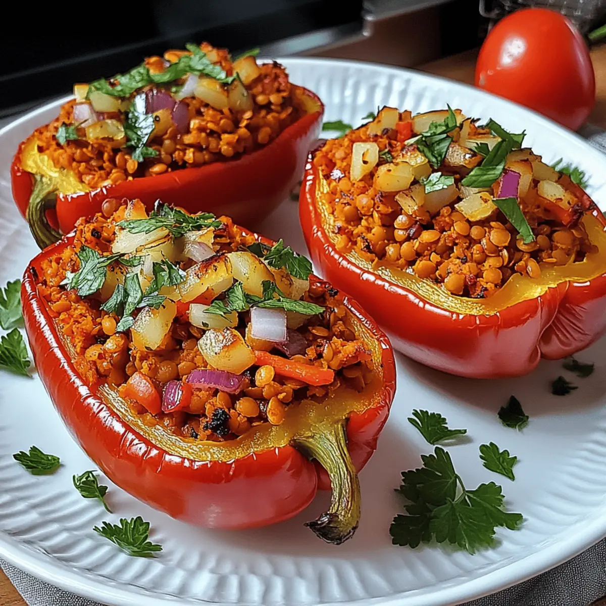 Gefüllte Spitzpaprika mit roten Linsen: Gesund und Lecker