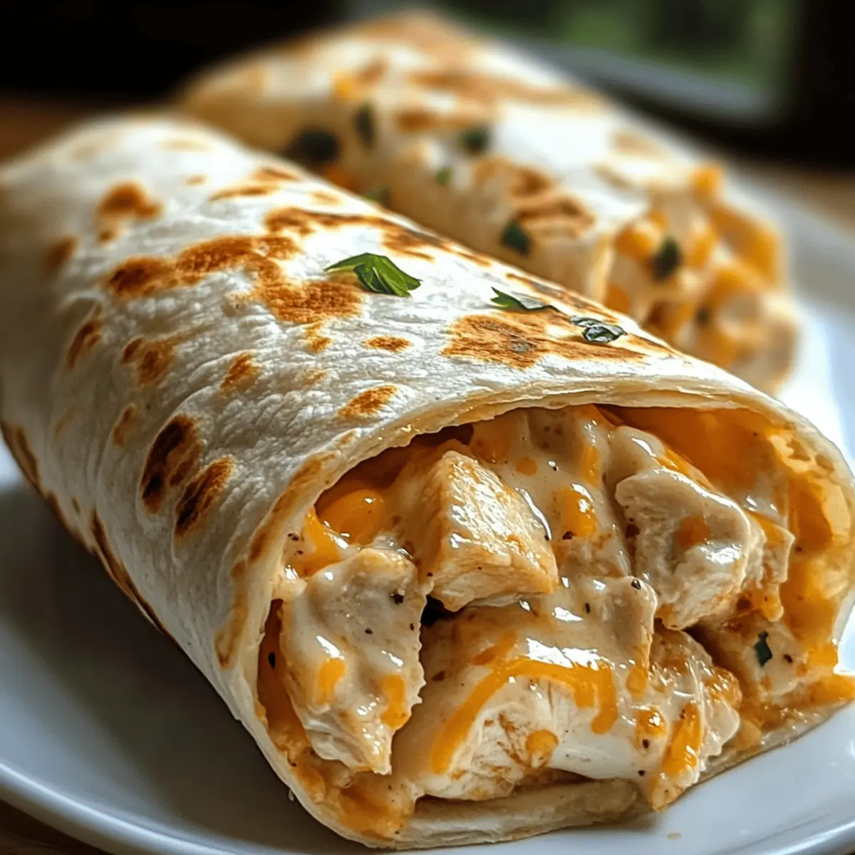 Schnelle Käse-Knoblauch-Hähnchen-Wraps für Eilige