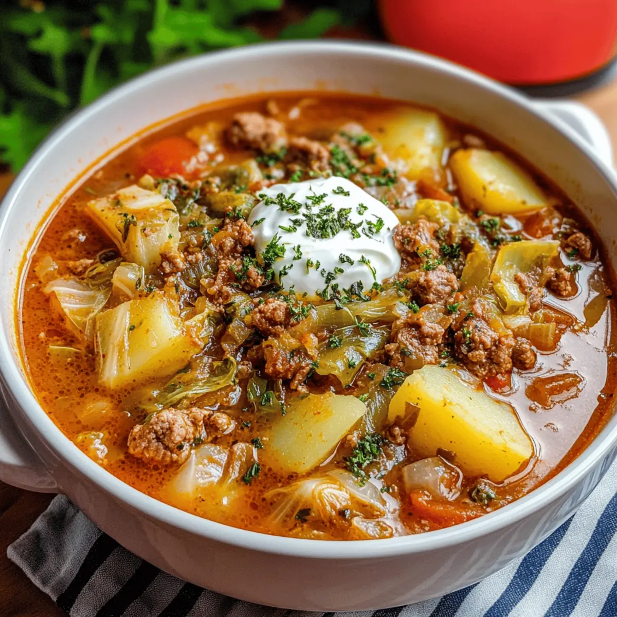 Wirsing-Eintopf mit Hackfleisch und Kartoffeln genießen