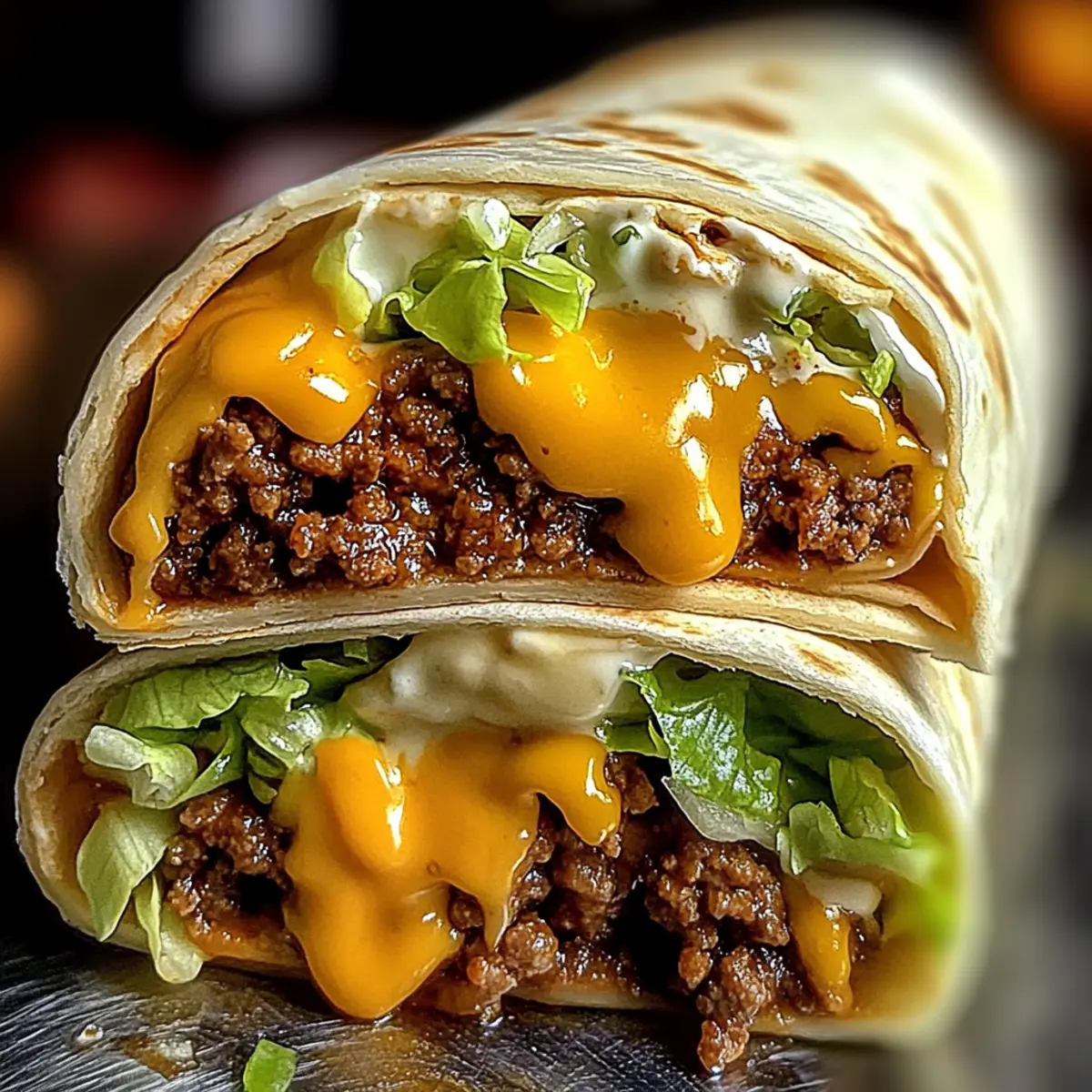 Big Mac Wrap mit Rinderhack und Käse für Zuhause