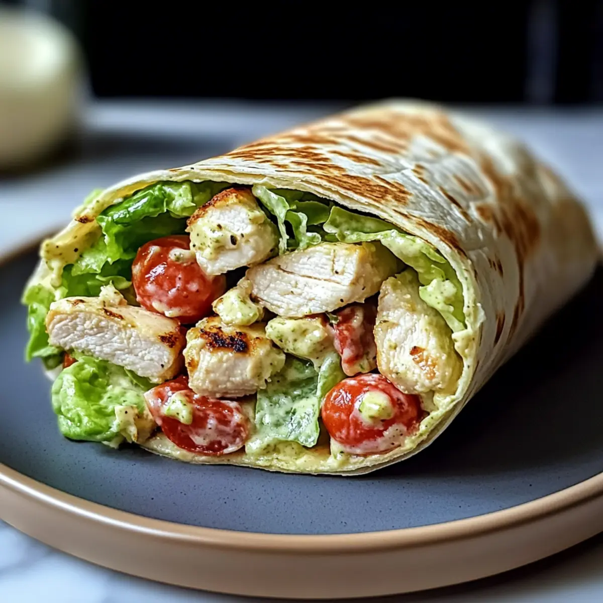 Hähnchen-Caesar-Salat-Wrap für schnelle Genussmomente