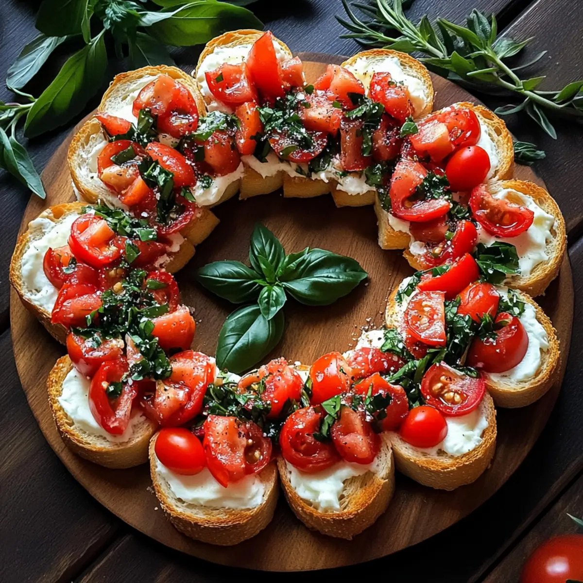 Weihnachts-Bruschetta-Kranz: Der perfekte Festschmaus