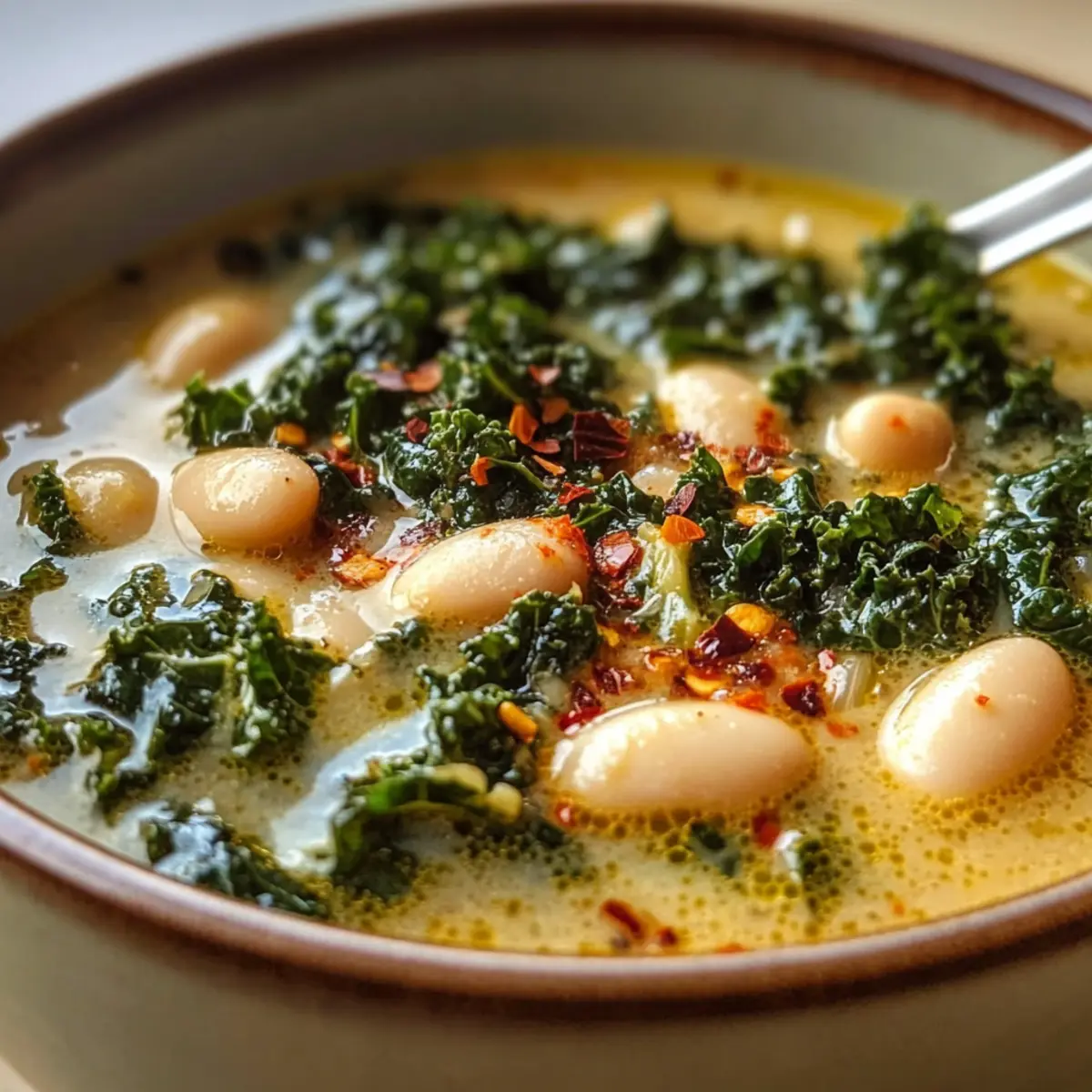 Cremige Grünkohl-Bohnen-Suppe für kalte Tage