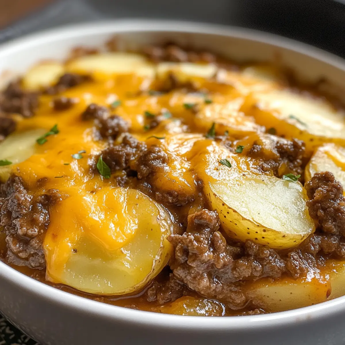 Crockpot Hamburger Kartoffelauflauf Rezept für Faule Tage