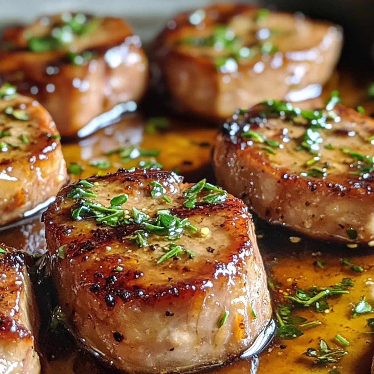 Honig-Knoblauch-Glasierte Schweinefilet-Medaillons Rezept