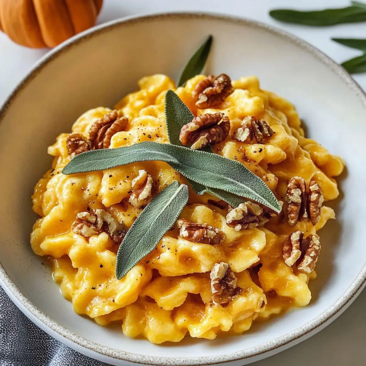 Kürbis-Spätzle mit Walnüssen Salbei: Herbstlicher Genuss