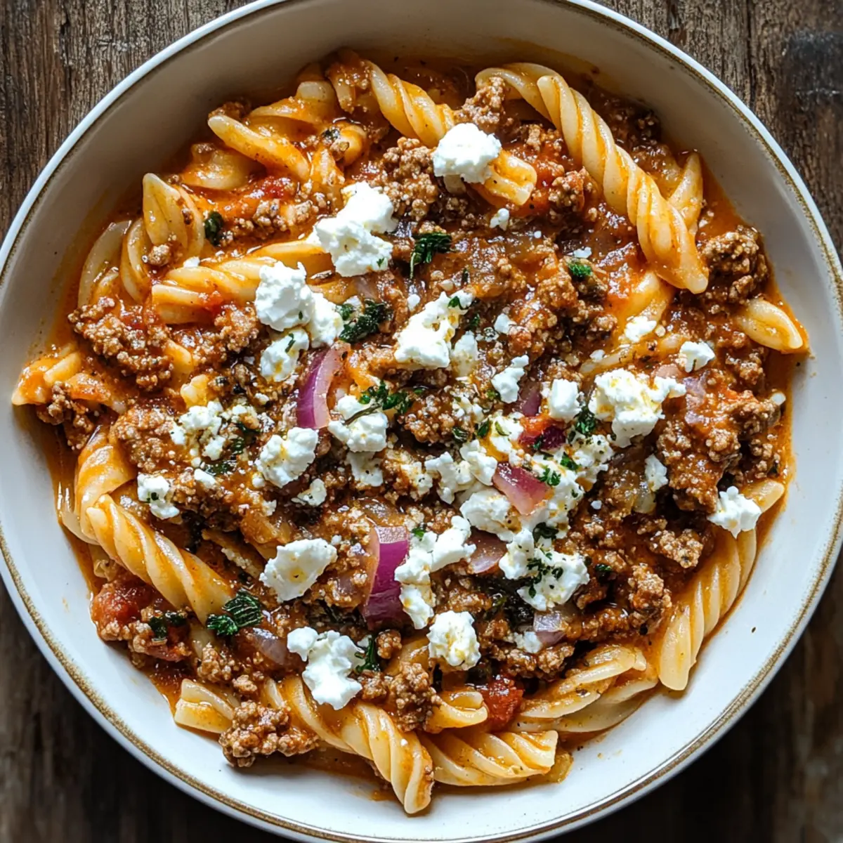 Kritharaki-Hackfleischpfanne mit Feta schnell und lecker