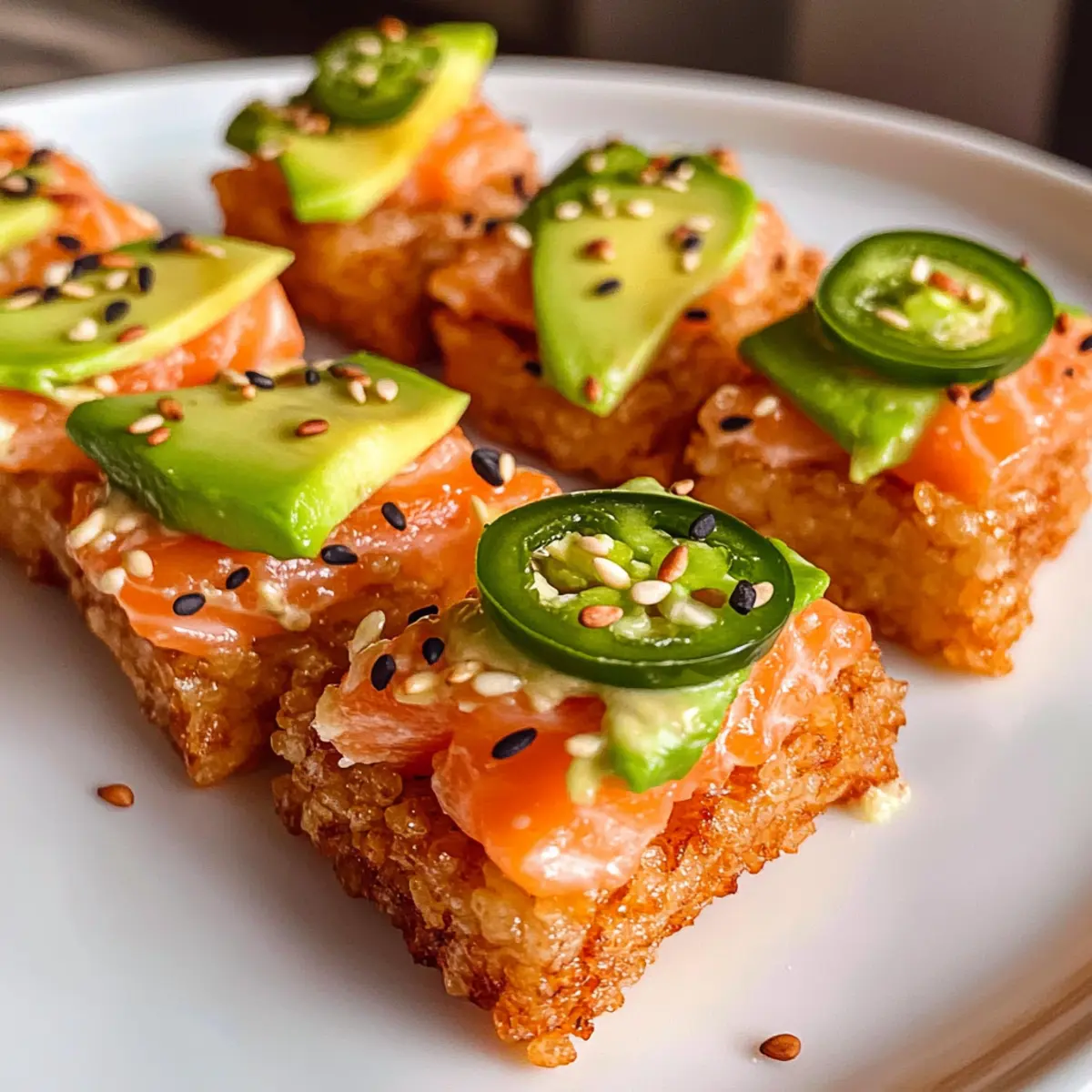 Lachs Knuspriger Reis für den perfekten Snack