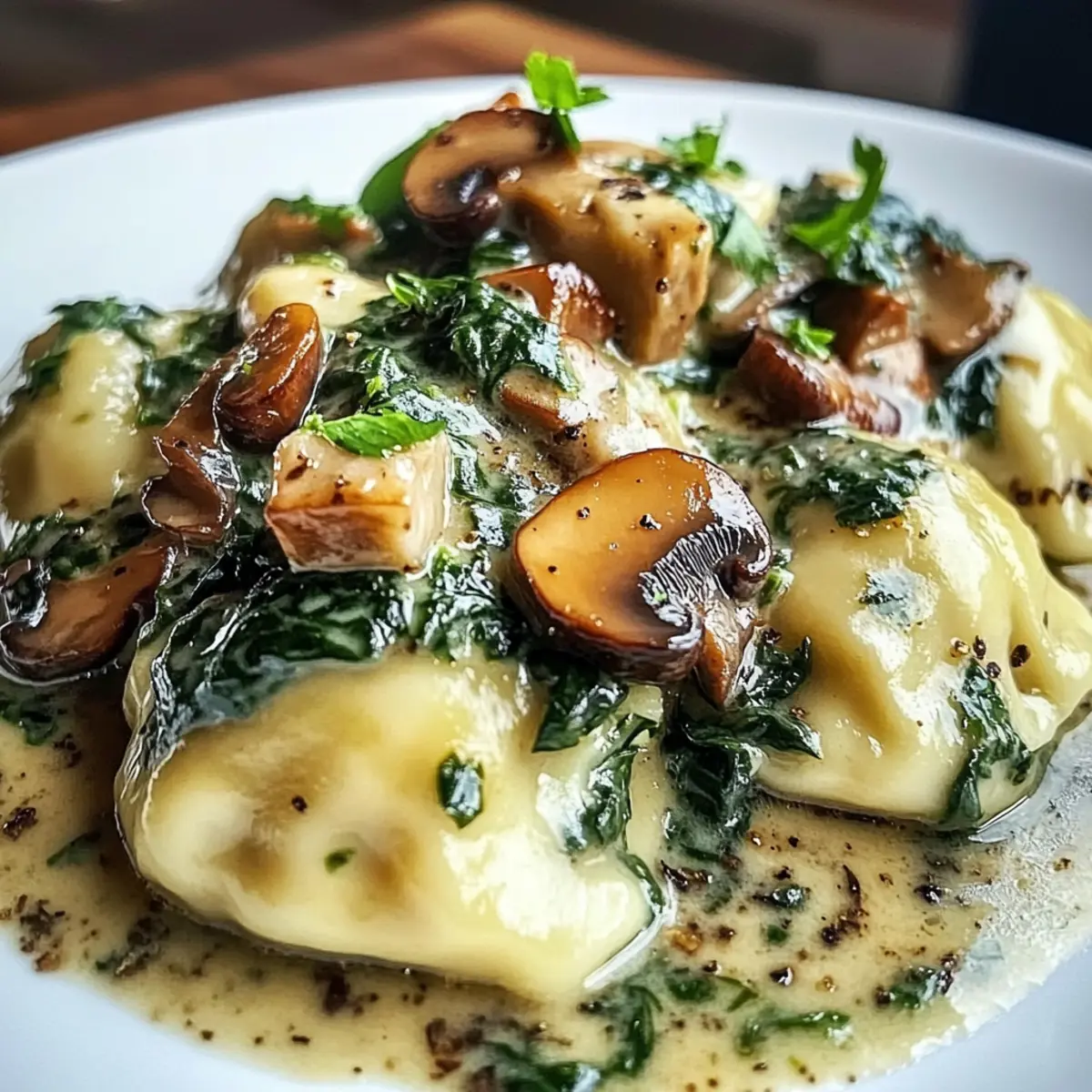 Spinatknödel mit Pilzragout für Wohlfühlmomente