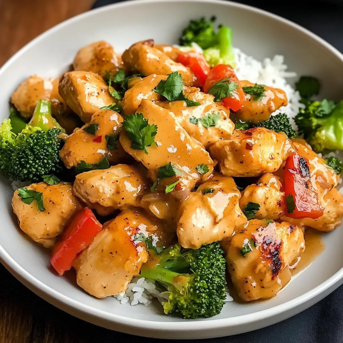 Thailändisches Erdnuss-Hühnchen schnell und einfach