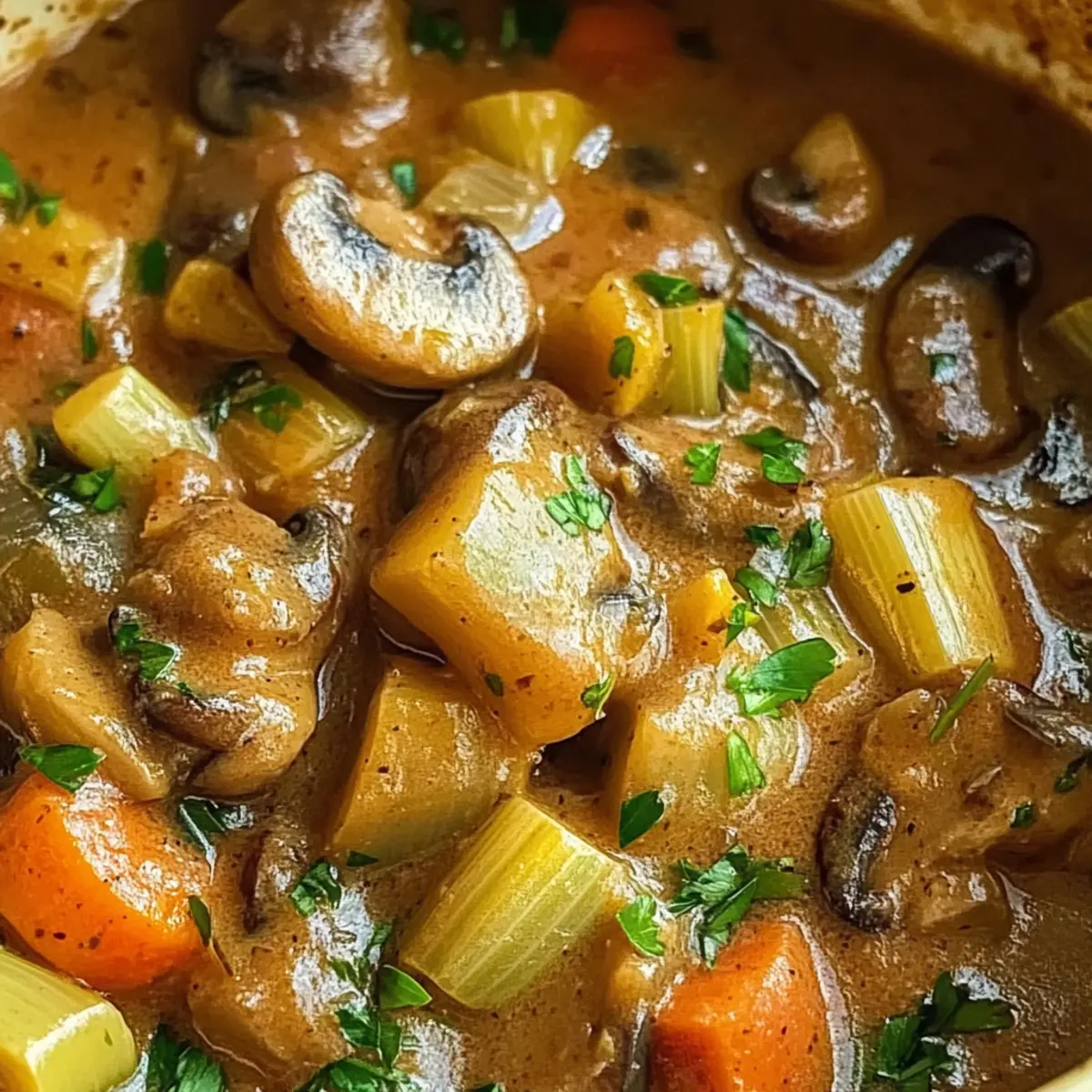 Veganes Lauch-Pilz-Gulasch für gemütliche Abendessen