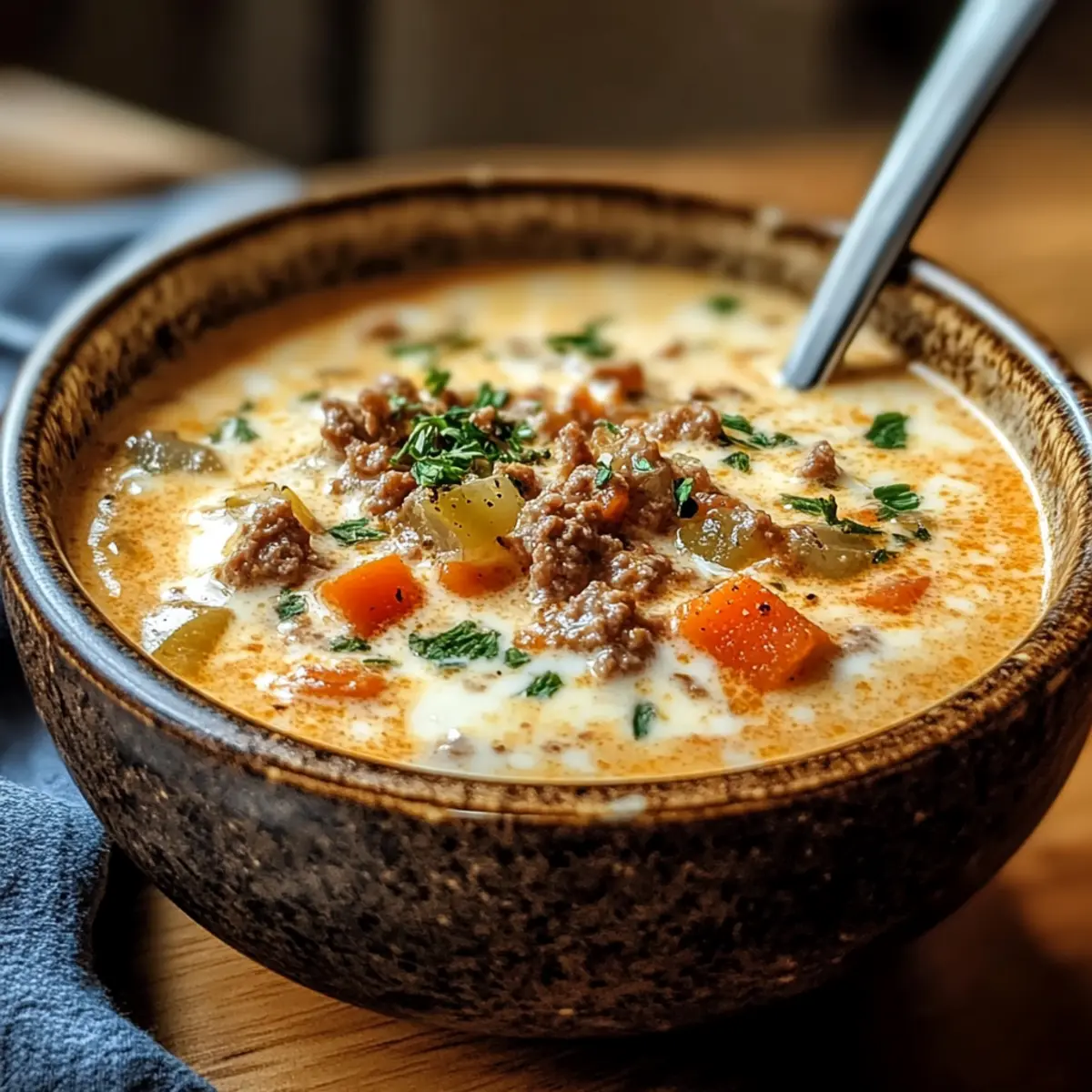 Friss-dich-dumm-Suppe mit Hackfleisch für Genießer