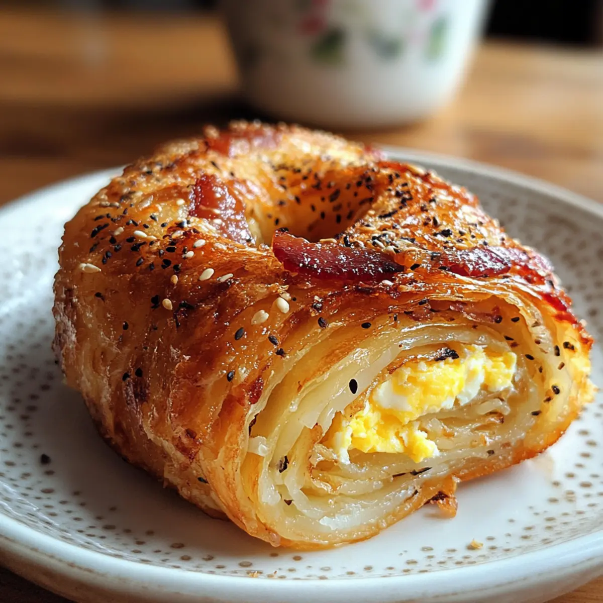 Bacon-Ei-und-Käse-Reispapier-Spirale für Brunch