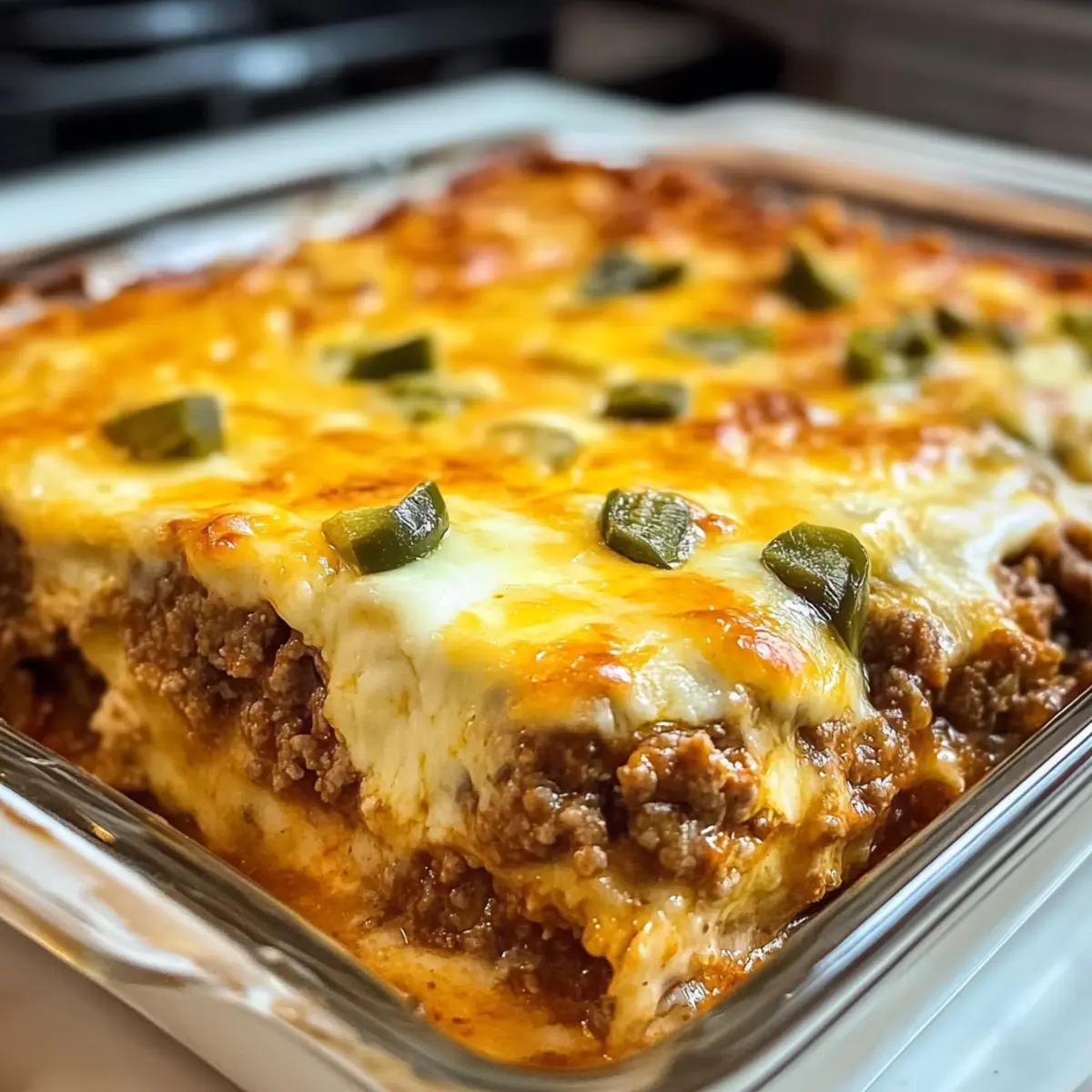 Gebackene Rinder-Chiles Rellenos Auflauf für jeden Tag