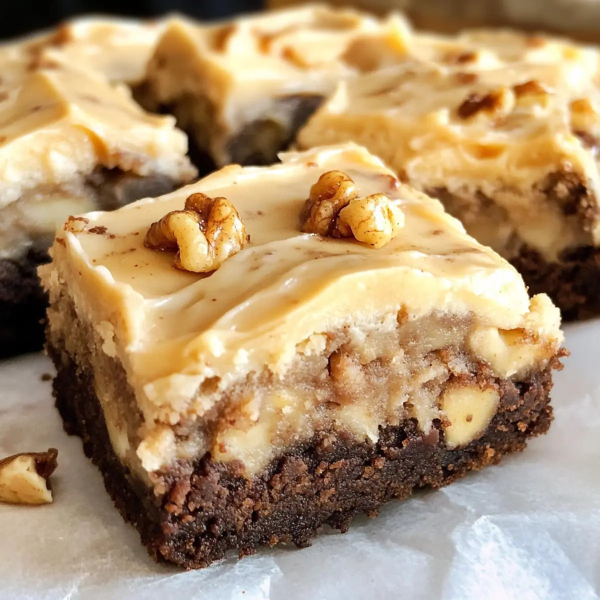 Bananenbrot-Brownies mit braunem Butterfrosting