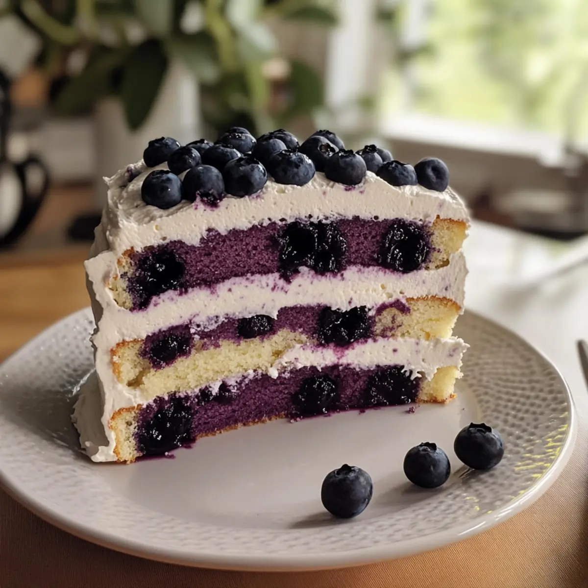 Blaubeer-Chiffon-Kuchen mit Sahne-Frosting