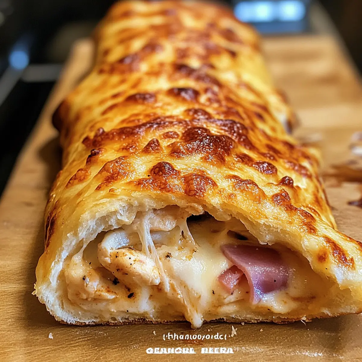 Hähnchen Cordon Bleu Stromboli Rezept, einfach und lecker