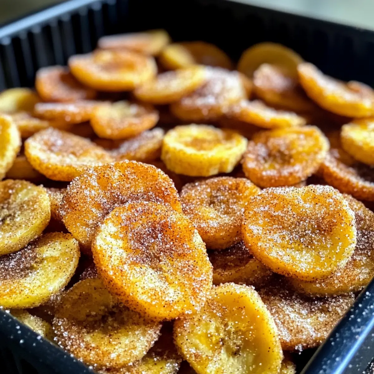 Zimt-Zucker Heißluftfritteuse Bananenchips: Süßer Snack