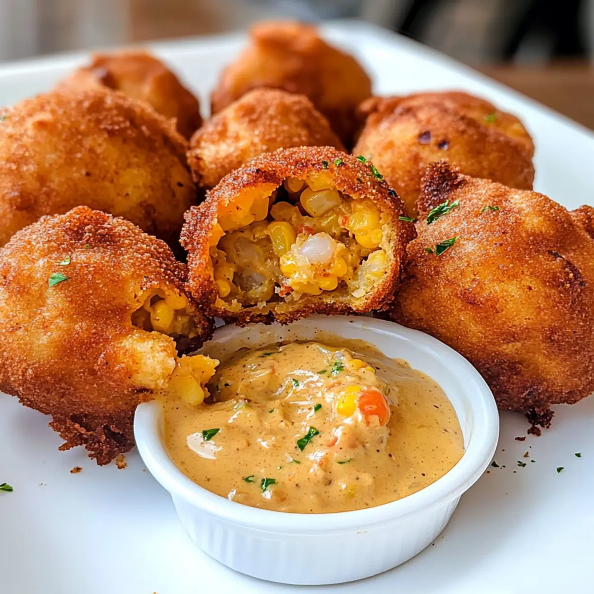 Krabbenkrapfen mit Senf-Rémoulade genießen