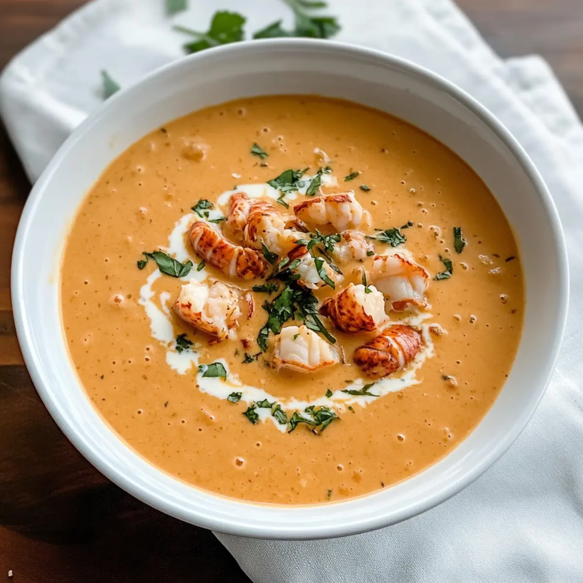 Dekadente Langostino Hummerbisque für Gourmets