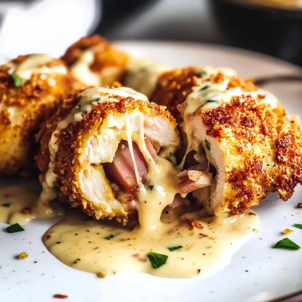 Keto Hähnchen Cordon Bleu mit cremiger Soße
