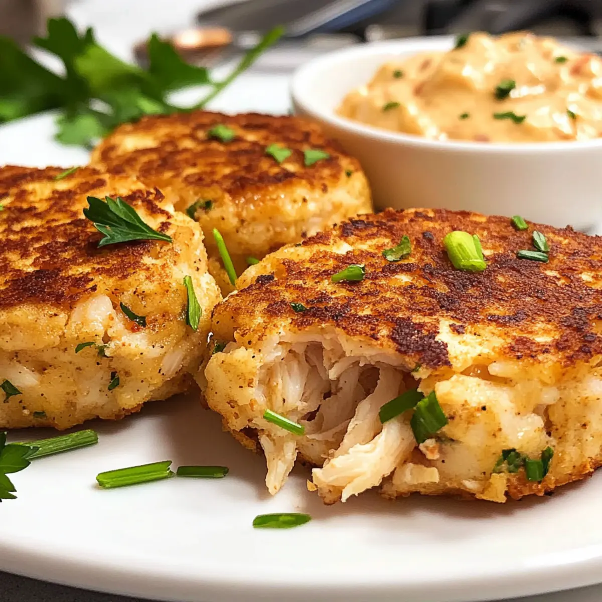 Maryland Stil Krabbenkuchen mit würziger Remoulade