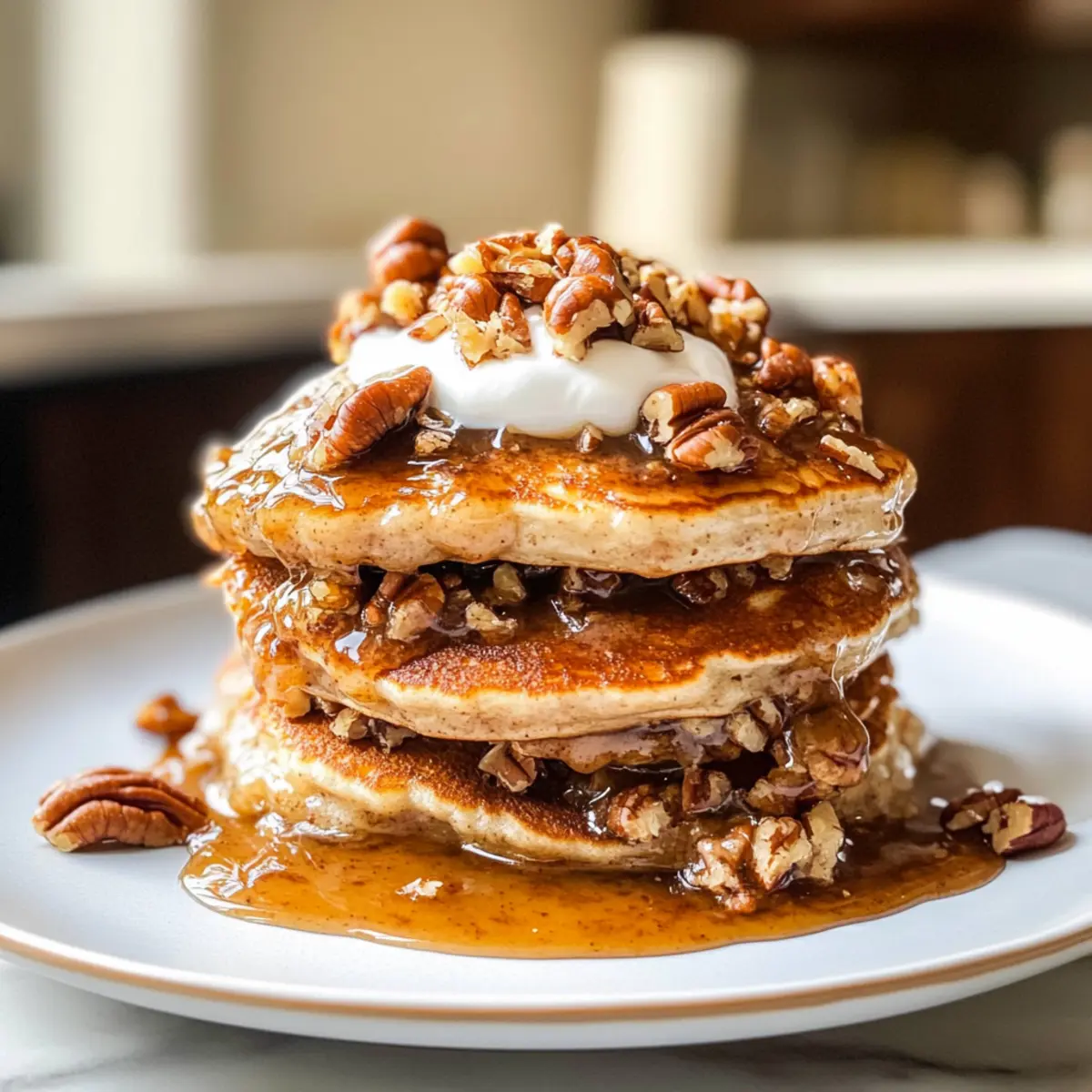 Pecan-Pfannkuchen für einen gesunden Start in den Tag