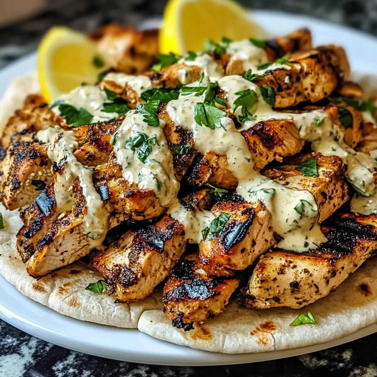 Perfekter Hähnchen-Shawarma mit Knoblauchsauce leicht gemacht