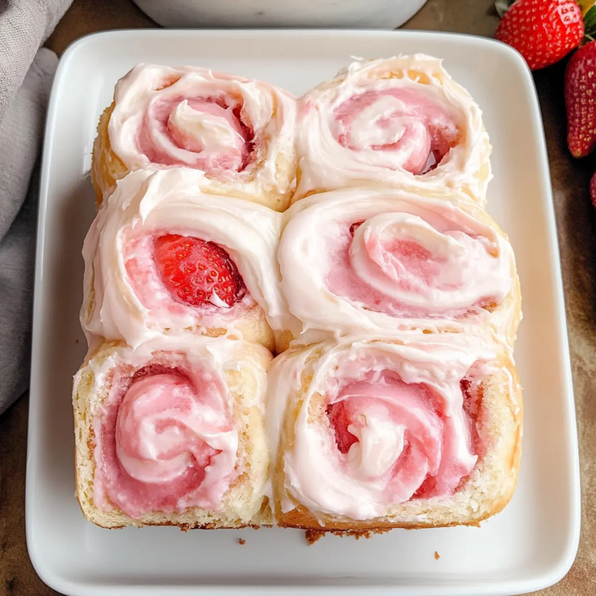 Erdbeerrollen mit cremigem Frischkäse-Frosting