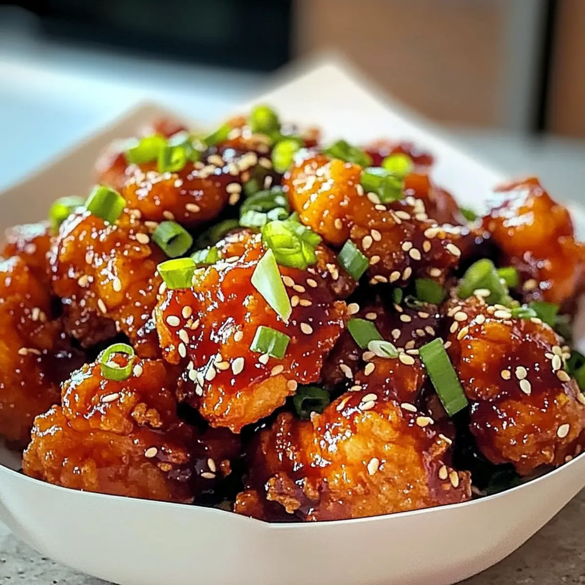 Süßes und würziges koreanisches gebratenes Hähnchen