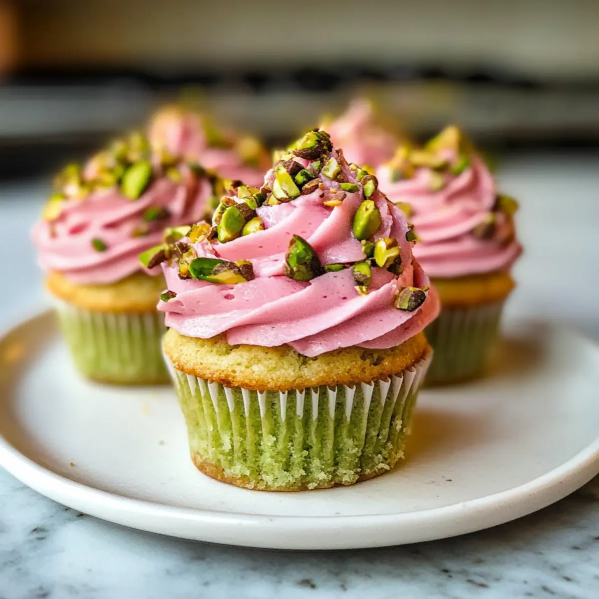 Vegane Mini-Rosen-Pistazien-Muffins für jeden Anlass