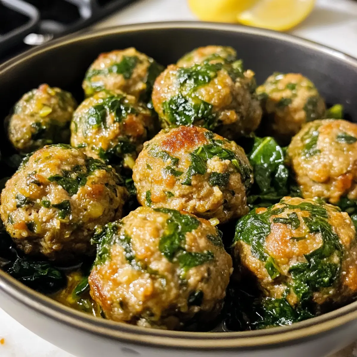 Beste Spinat Knoblauch Fleischbällchen für Zuhause