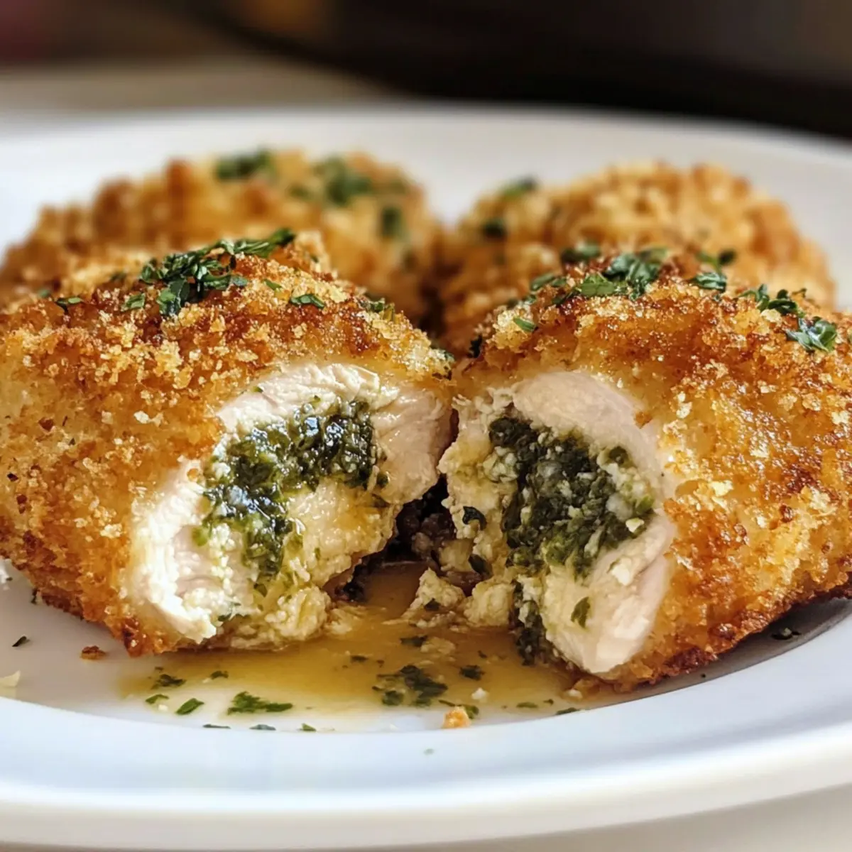 Hähnchen Kiew mit knuspriger Kräuterbutter