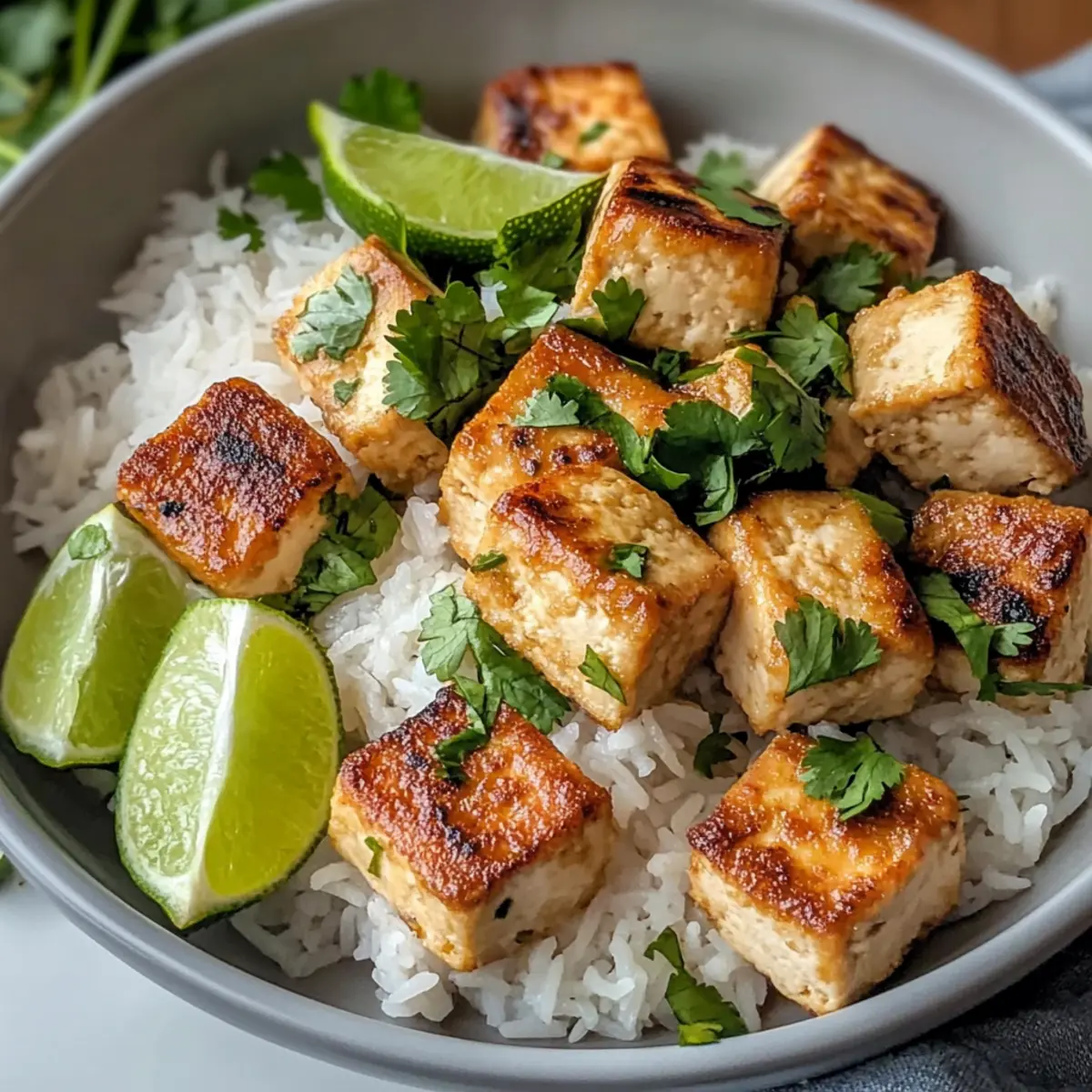 Kokosnuss Limette Tofu für ein schnelles Abendessen