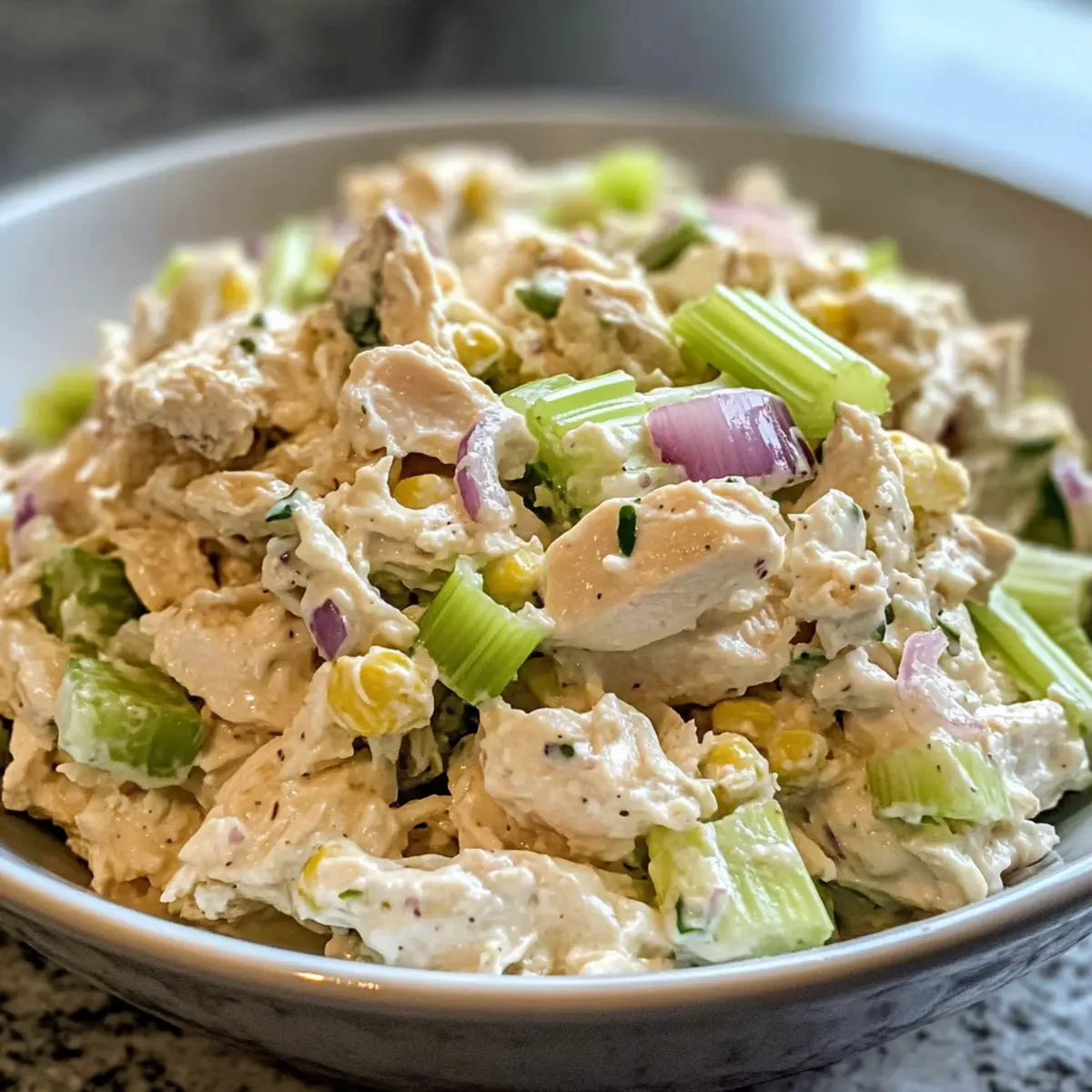 Hüttenkäse Hähnchensalat für gesunde Genießer