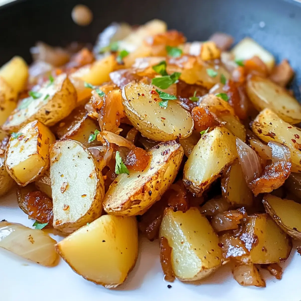 Knusprig gebratene Kartoffeln aus der Pfanne genießen
