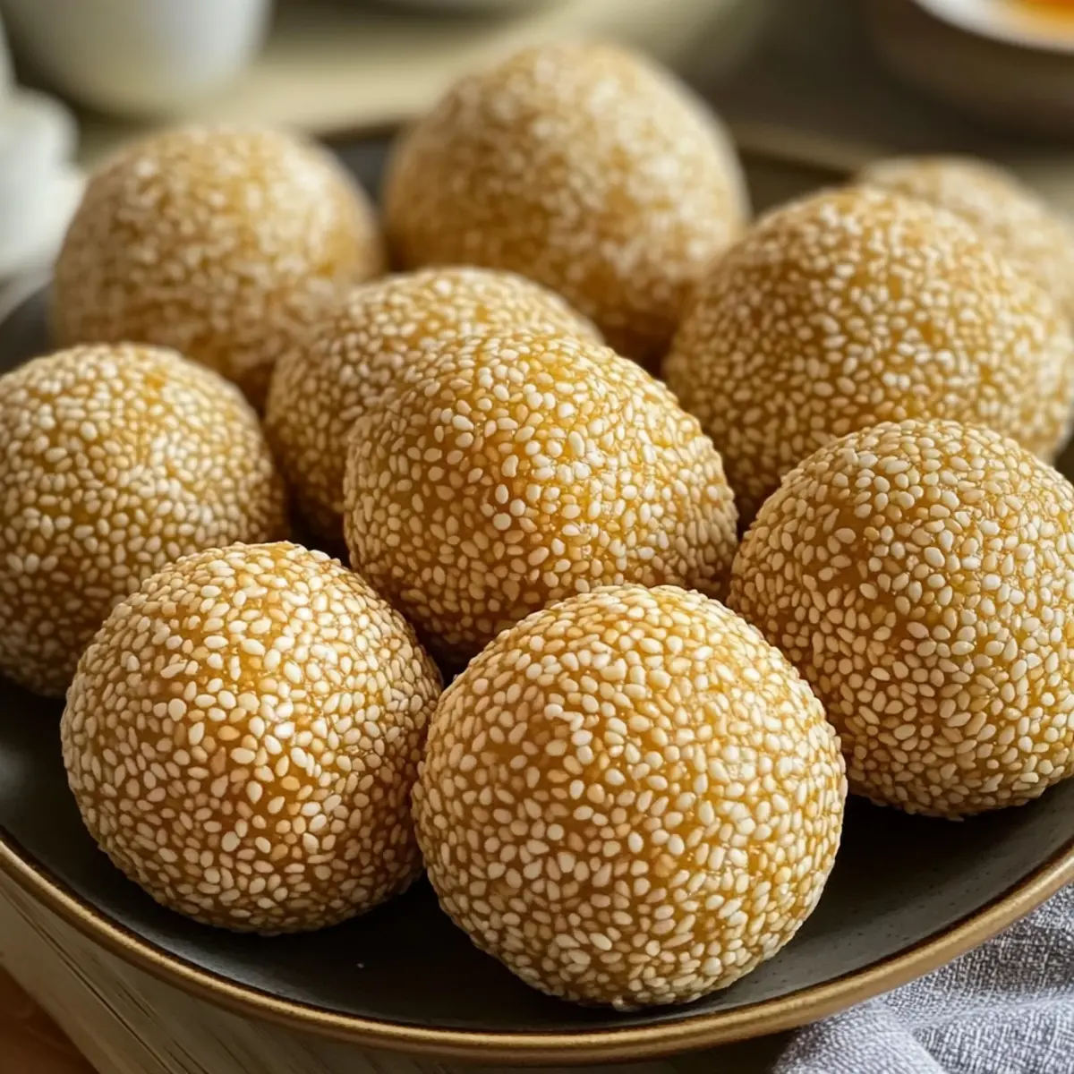 Knusprige vietnamesische Sesamkugeln mit Mungobohnenfüllung