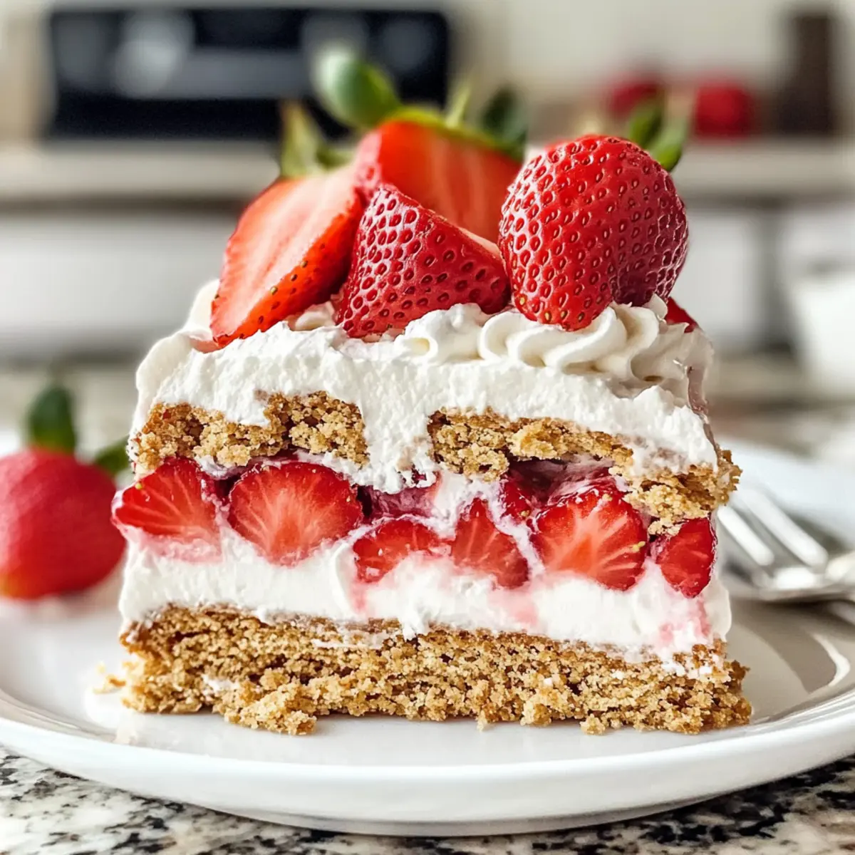 Leckeres No-Bake Erdbeeren & Sahne Eiskasten Kuchen Rezept