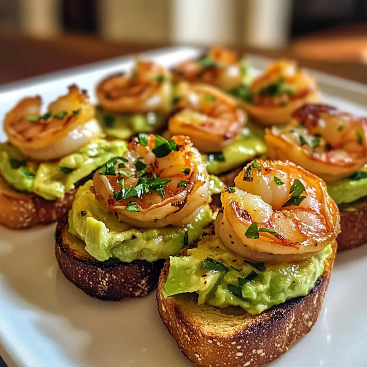 Knoblauchgarnelen-Crostini mit Avocado für Genießer