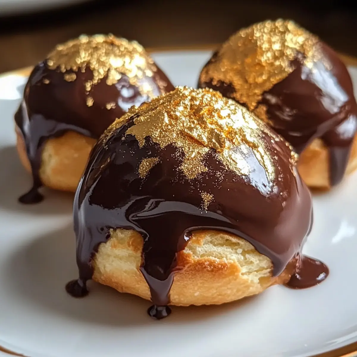 Goldstaub-Schokoladenprofiteroles Rezept für Feinschmecker