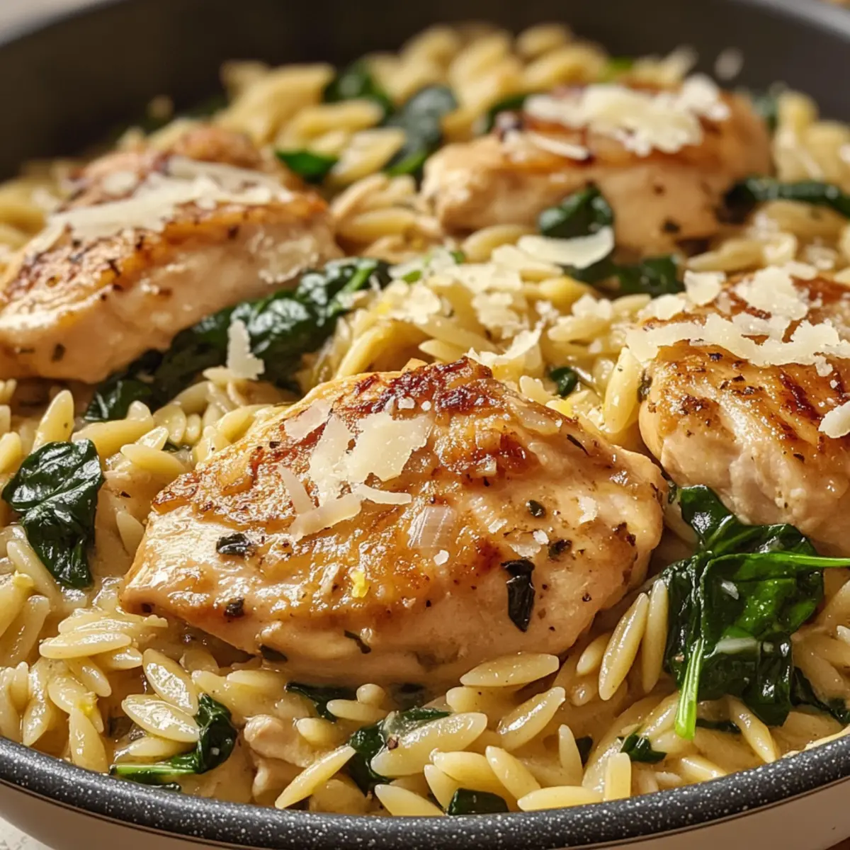 Ein-Topf-Zitronen-Orzo-Hühnchen in 30 Minuten