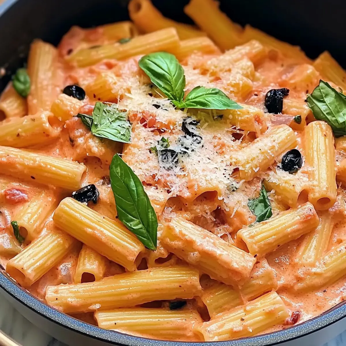 Ein-Topf-Rigatoni in rosa Soße Rezept für Genießer